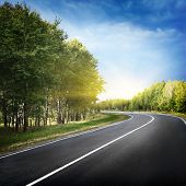 image of curved  - Empty curved road - JPG 