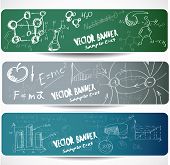 pic of scientific  - Set of the  scientific symbols drawn by a chalk on a blackboard - JPG 