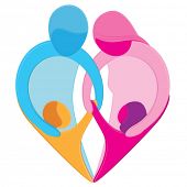 stock photo of bond  - Family Love Heart Sign - JPG 