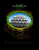 image of golf  - golf ball going to the 18th hole - JPG 