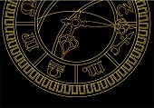 stock photo of tick tock  - Medieval astronomical clock background - JPG 