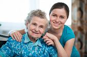 picture of home  - Senior woman with her caregiver at home - JPG 