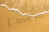 image of beach  - I love you  - JPG 