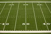 picture of on-line  - Empty American football field showing 40 and 50 yard lines - JPG 