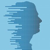 stock photo of future technology  - profile of man - JPG 