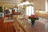stock photo of opulence  - Luxury kitchen with granite countertops - JPG 