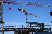 foto of construction  - construction site including steel structure and crane - JPG 