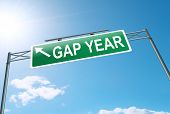 foto of gap  - Illustration depicting a roadsign with a gap year concept - JPG 
