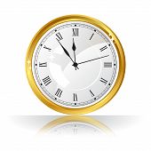 image of watch  - Vector gold watch isolated on a white background - JPG 