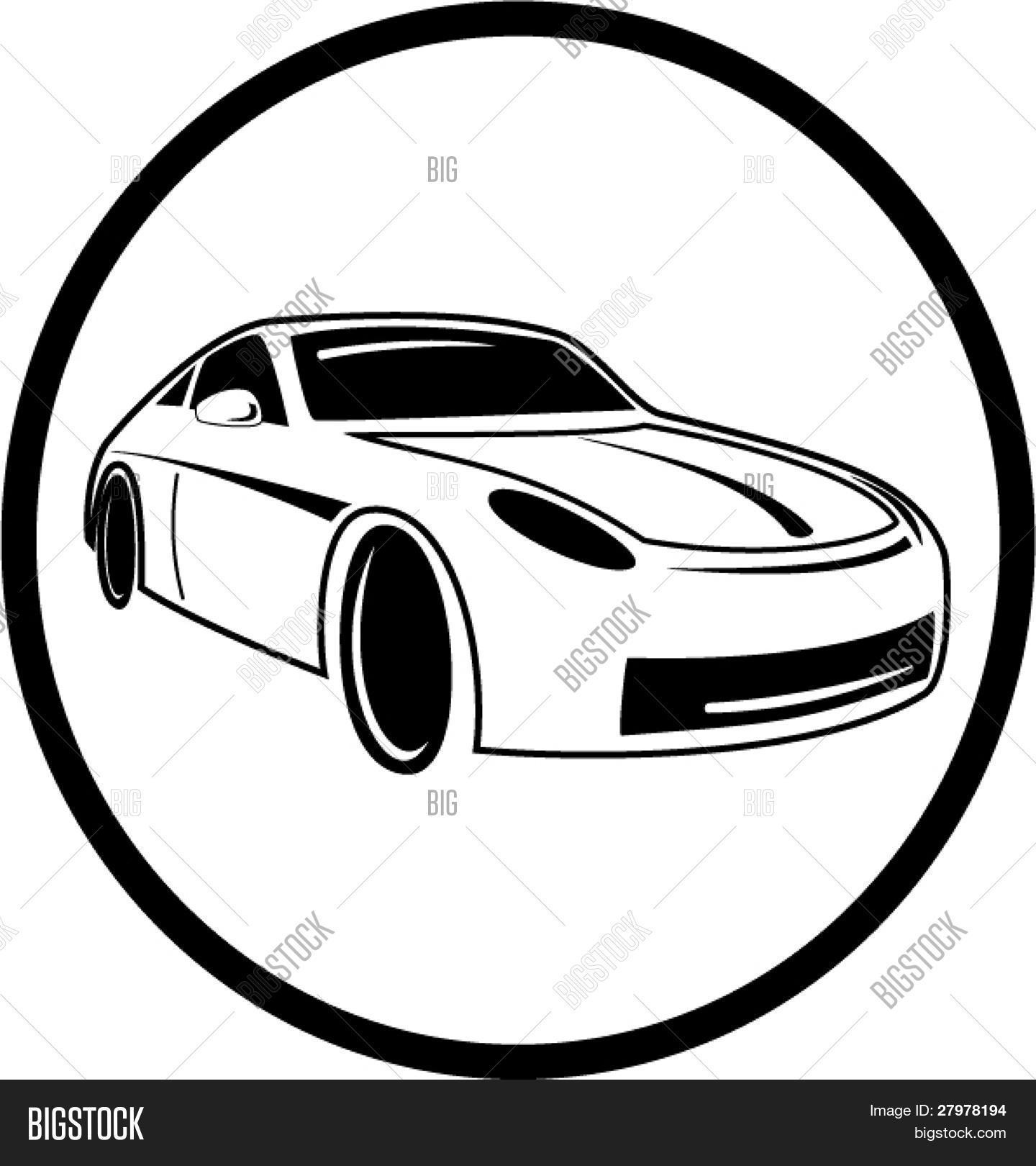 Vector car icon. Black and white. Simply change. In my portfolio there