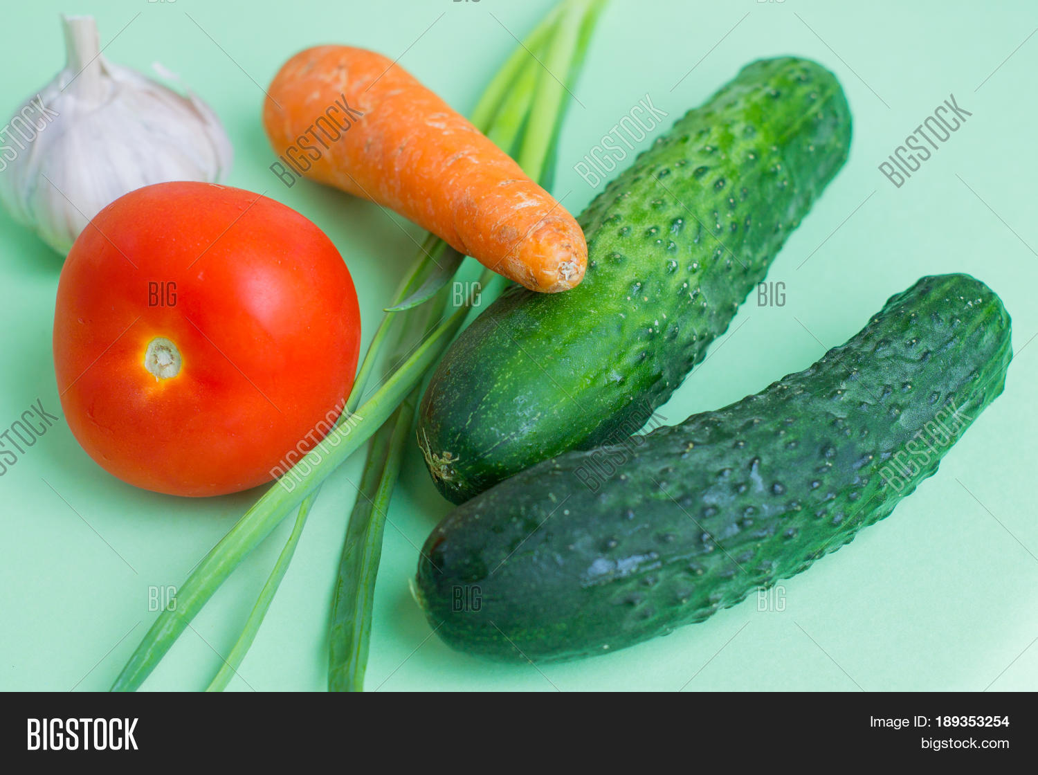 Fresh Vegetables On Light Green Image & Photo Bigstock
