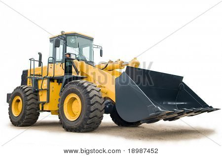 Picture or Photo of One Loader excavator construction machinery equipment isolated