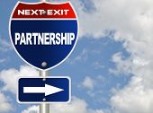 stock photo of partnership  - Partnership road sign - JPG 