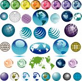 picture of globe  - 38 vector globes to choose from in various colors - JPG 