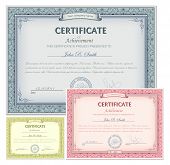 picture of security  - Vector illustration of multicolored detailed certificates - JPG 