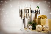 image of holidays  - Celebration theme with champagne wine - JPG 