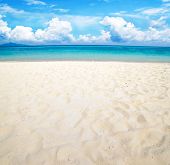 stock photo of beach  - beautiful beach and tropical sea - JPG 