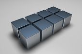 foto of puzzel  - Eight cubes on a grey surface - JPG 