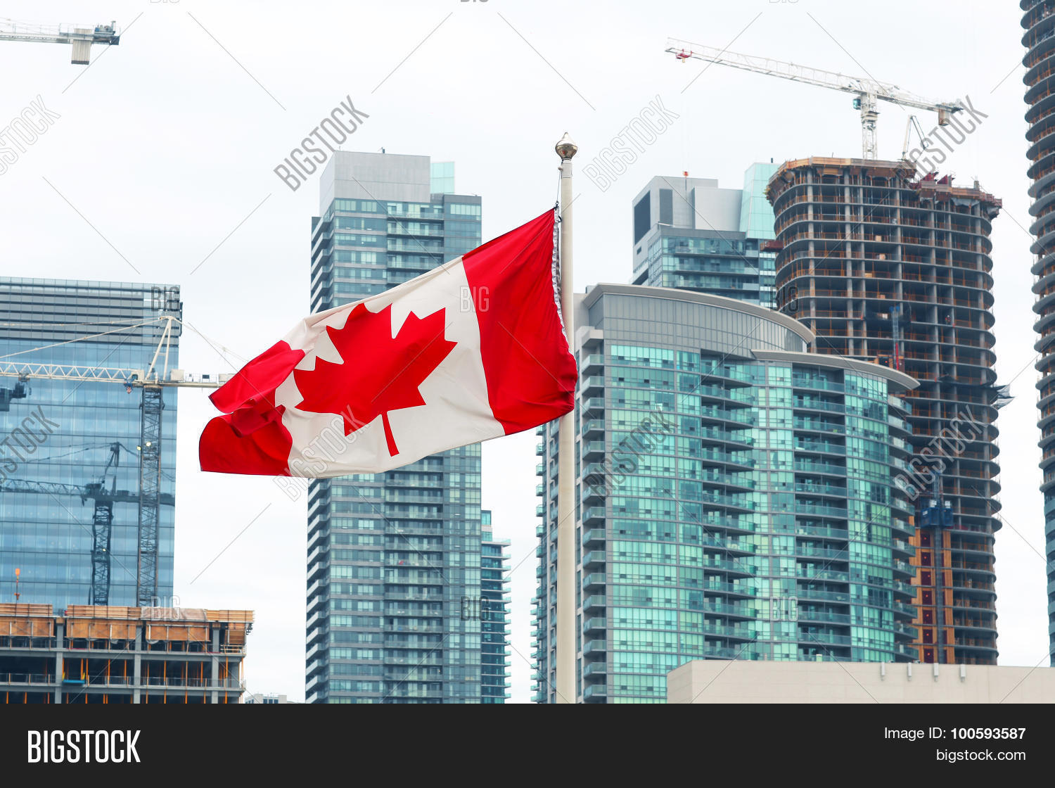 Canadian Flag Toronto Image Photo Free Trial Bigstock