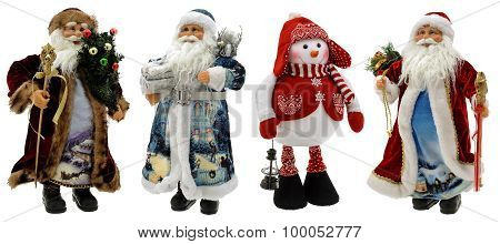 Santa Claus and snowman Christmas decor set