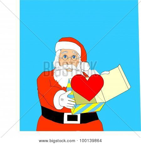 Santa and heart b