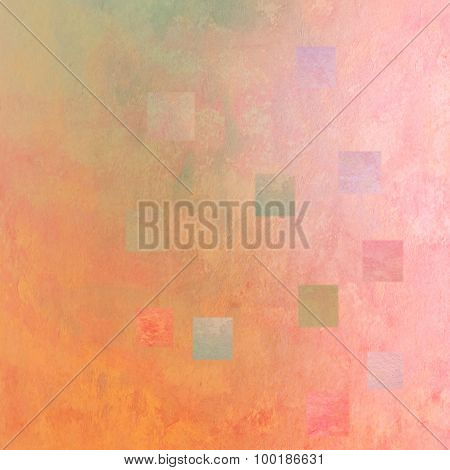 Colorful Mosaik Watercolors On Textured Paper - Abstract Backround