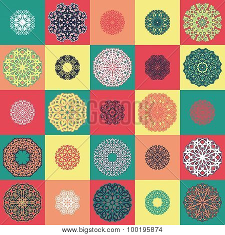 Pattern with round ornaments