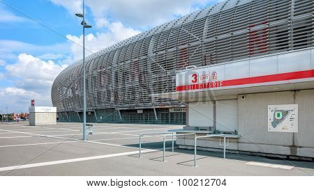 View of new Pierre Mauroy football stadium ticket office