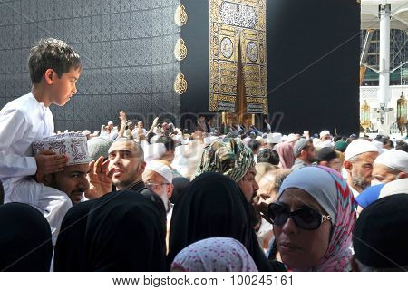 Muslim Pilgrims, From All Around The World, Revolving Around The Kaaba