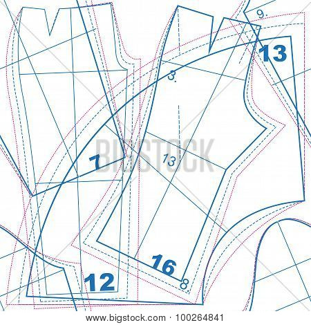 Sewing pattern. Seamless texture