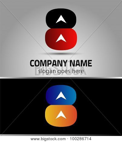Abstract Number Eight logo Symbol