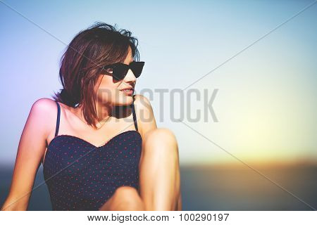 Beautiful Young Woman Portrait Outdoors.