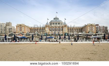 The Hague, Netherlands - May 8, 2015: Tourists At Kurhaus Of Scheveningen, The Hague