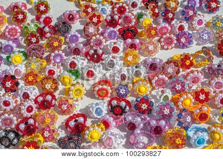 bijouterie handmade beaded texture background