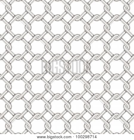 Steel Wire Weave Texture With White Background, Vector Illustration