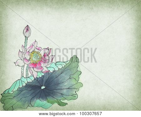 Grunge lotus Paper Background