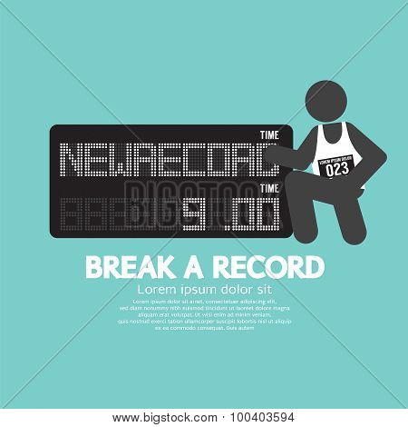 The Athlete With Break A Record Banner.