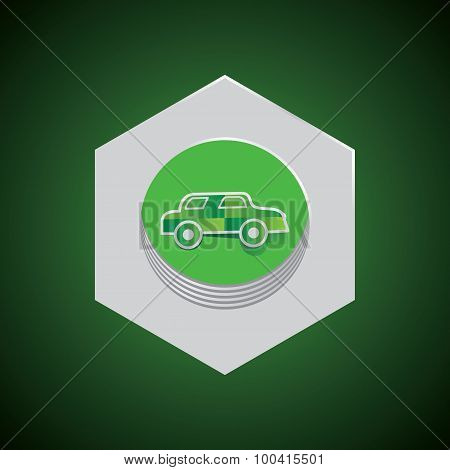 green car with bolt