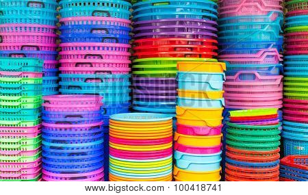 Colorful Recycled Plastic Buckets.