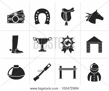 Black Horse Racing and gambling Icons