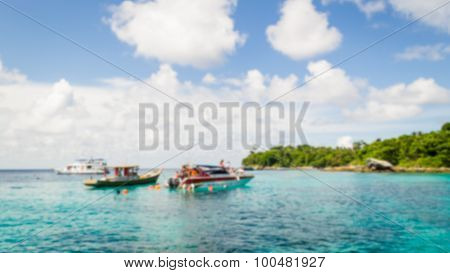 Blurred Motor Boat On The Sea