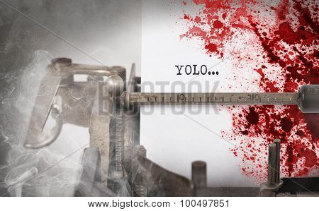 Bloody Note - Vintage Inscription Made By Old Typewriter