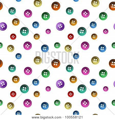 Vector seamless pattern from the buttons on white