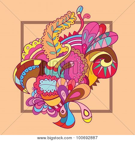 Vintage decorative elements. Hand drawn background. Islam, Arabic, Indian, ottoman motifs.