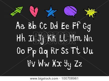 Hand Drawn Calligraphic Vector Font