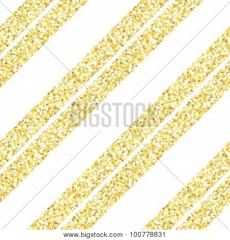New Year seamless gometric pattern with golden glitter textured stripes