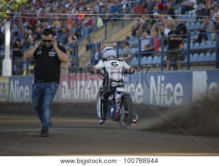 Speedway Rider On The Track