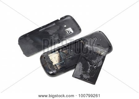 smartphone explodes and burns