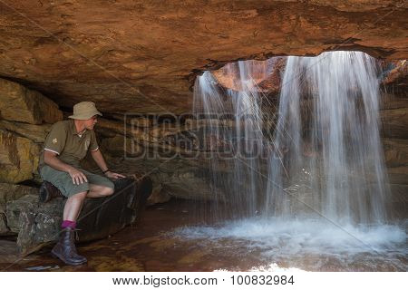 Watefall Through A Hole