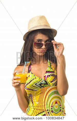 Nice slim lady in the straw hat.